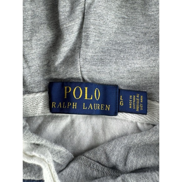 Polo Ralph Lauren Striped Hoodie Mens M Blue Orange White Pony - Picture 6 of 8